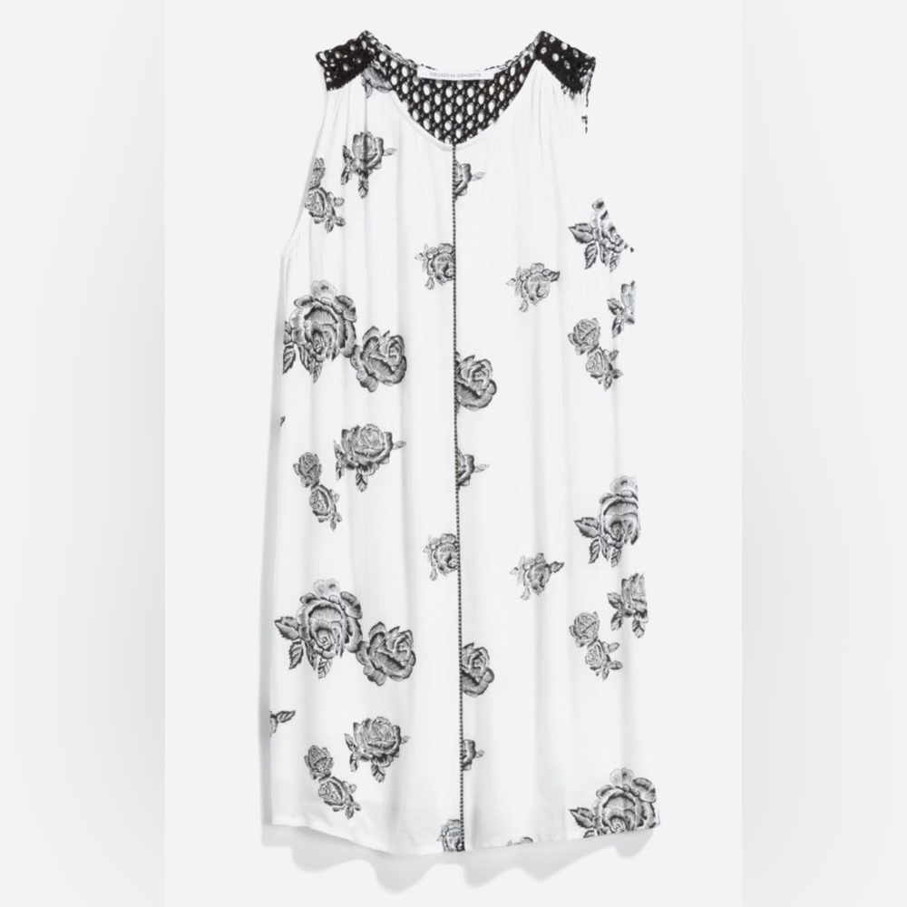 Collective Concept - Faelyn Crochet Detail Dress - Black & White